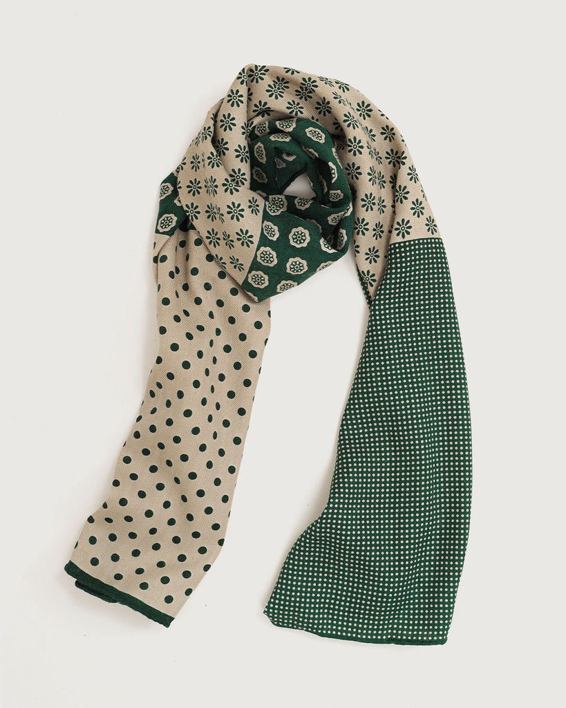 Green Polka Dot Print Scarf