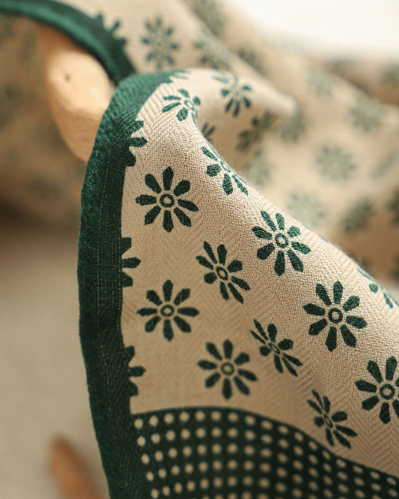 Green Polka Dot Print Scarf