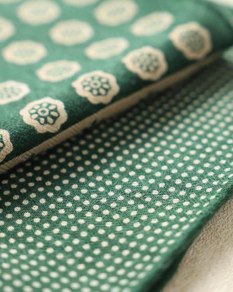 Green Polka Dot Print Scarf