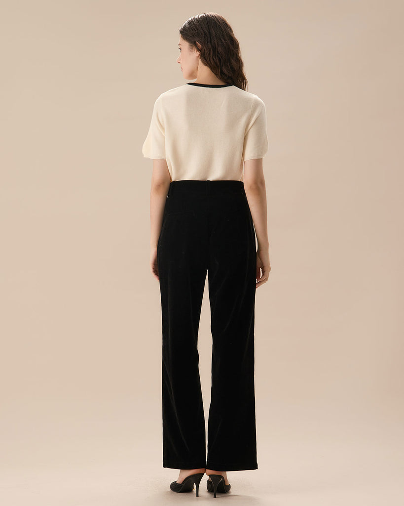 The Pleated Wide Leg Pants Bottoms - RIHOAS