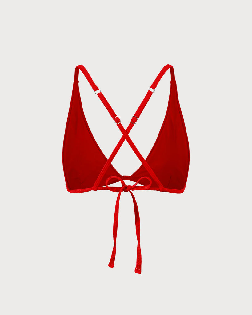 The Ribbed Cross Back Bikini Top Bikinis - RIHOAS