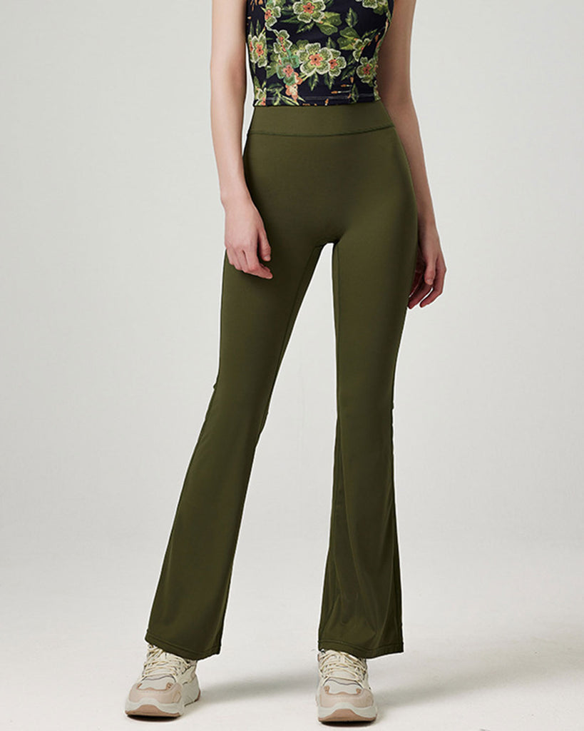 Green Natural Waisted Sleek Leggings