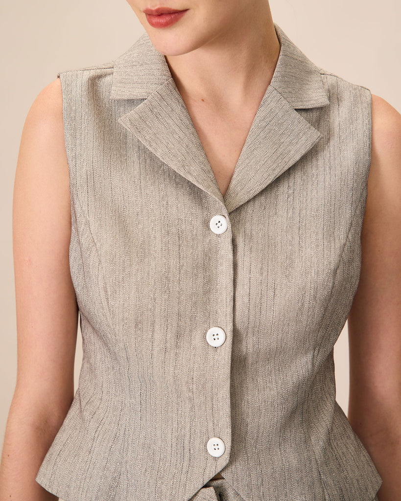 Women Woven Polyester Blended Vest Tops - RIHOAS