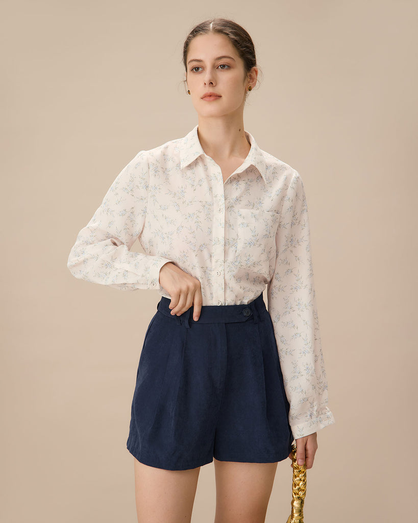 Beige Jacquard Pocket Shirt