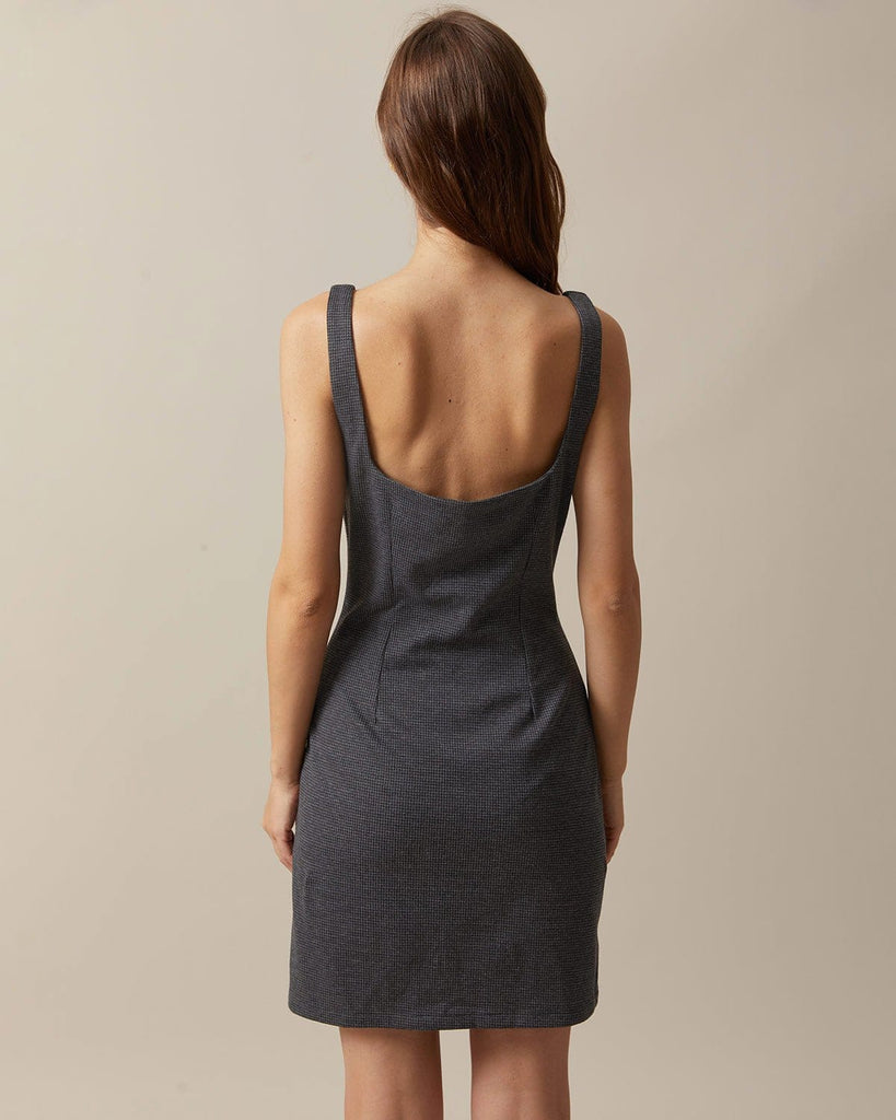 The Square Neck Sleeveless Mini Dress Dresses - RIHOAS