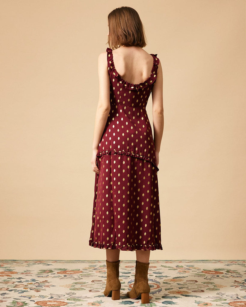 The Polka Dot Sleeveless Slit Midi Dress - RIHOAS