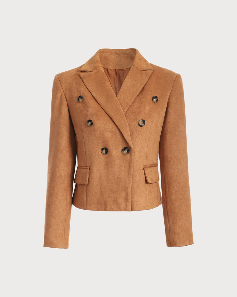 The Collared Buttons Suede Blazer - RIHOAS