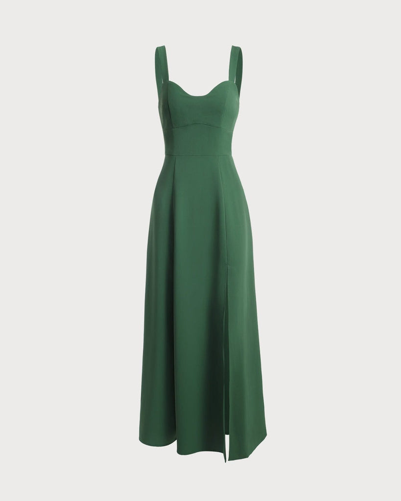 The Solid Color Side Slit Maxi Dress - RIHOAS