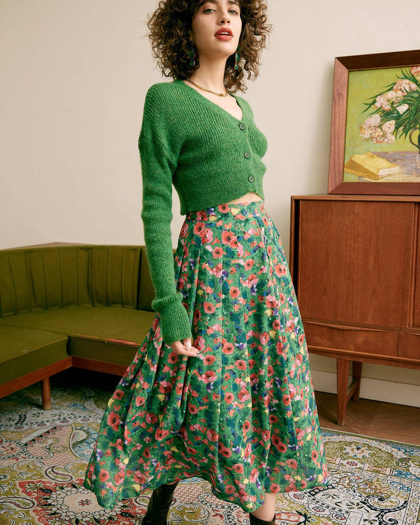 The Pleated Floral Skirt - RIHOAS