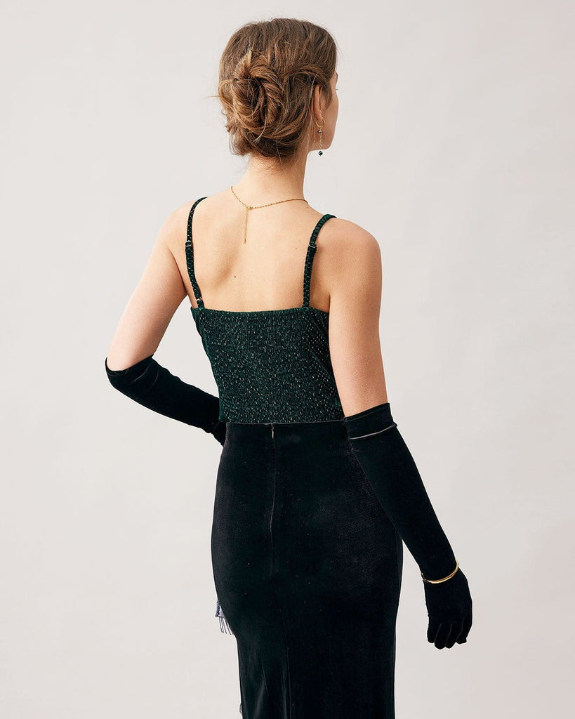 The Green Sparkly Cami Top Tops - RIHOAS